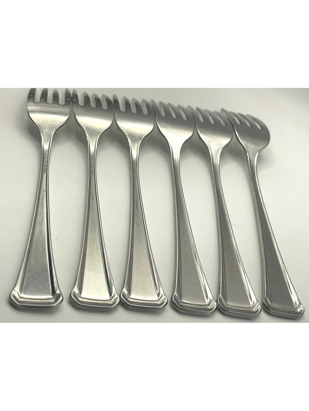 6- SSS Oneida MAESTRO ST LEGER Stainless Flatware Dinner Fork Lot ~ 7 3/8”